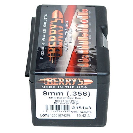 BERRYS 9MM .356 124GR HGRN TP 250