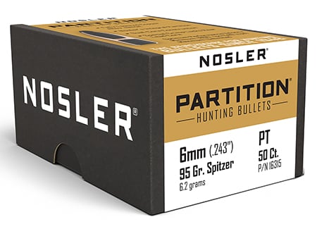 NOSLER PARTITION 6MM 95 SPTZR 50