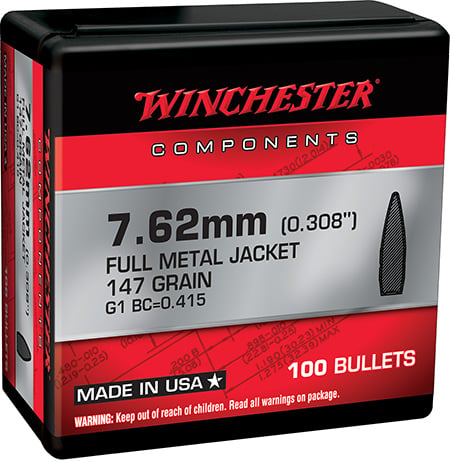 WINCHESTER BUL 7.62 147 FMJBT RTL 100/10