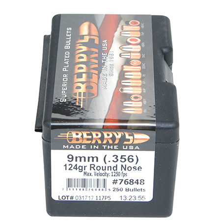 BERRYS 9MM .356 124GR RN 250