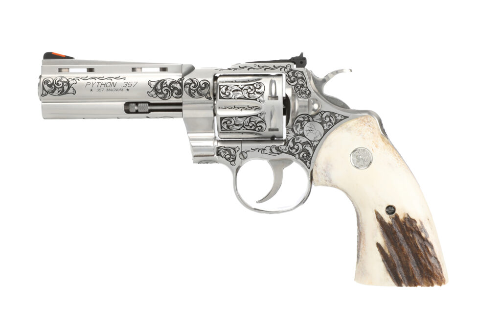 COLT PYTHON 357MAG 4" ENGRAVED/STAG