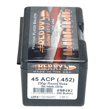 BERRYS 45 .452 230GR RN 250