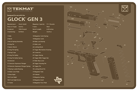 TEKMAT TEK R17 GLOCK G3FDE 17X11 GLK GEN3 FDE
