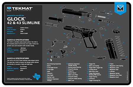 TEKMAT TEK R17 GLOCK 4243BL 17X11 GLK 42/43 BLUE